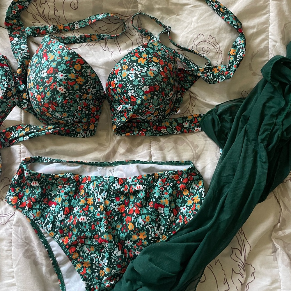 Floral Bikini Set with Wrap